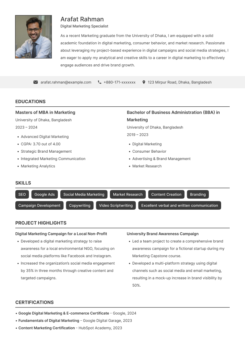 Launch resume template