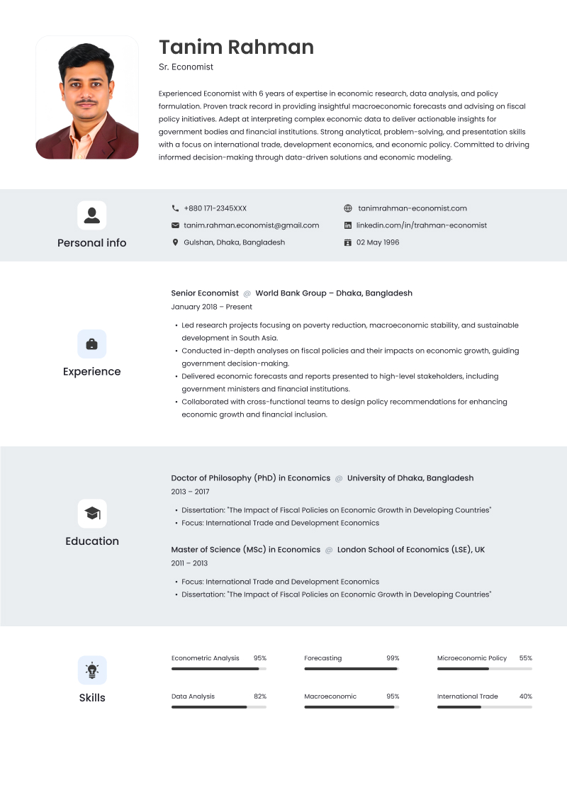 Scholar resume template