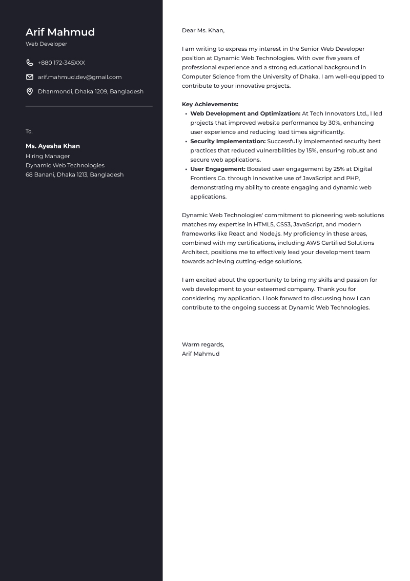 Expert cover-letter template