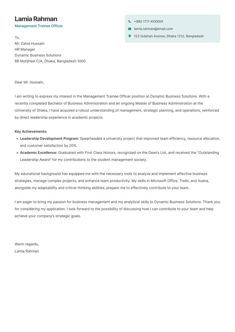 Rise cover-letter template