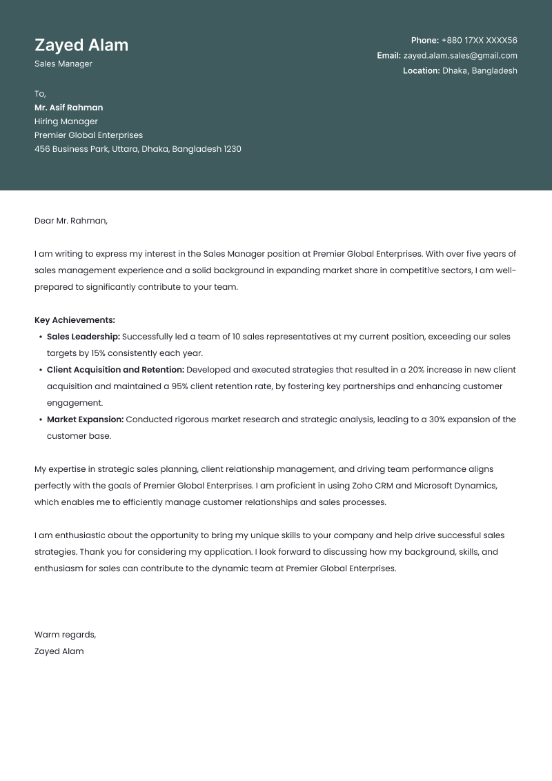 Cover Letter Templates 9