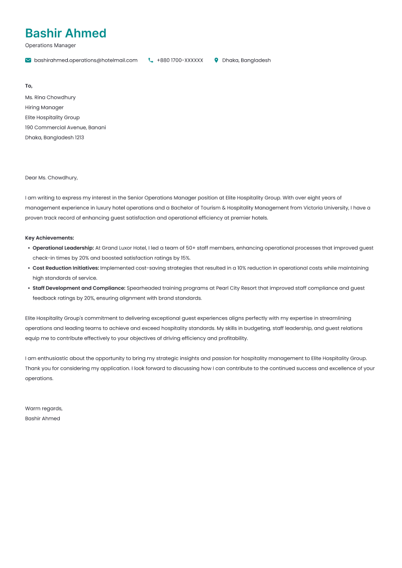 Cover Letter Templates 17